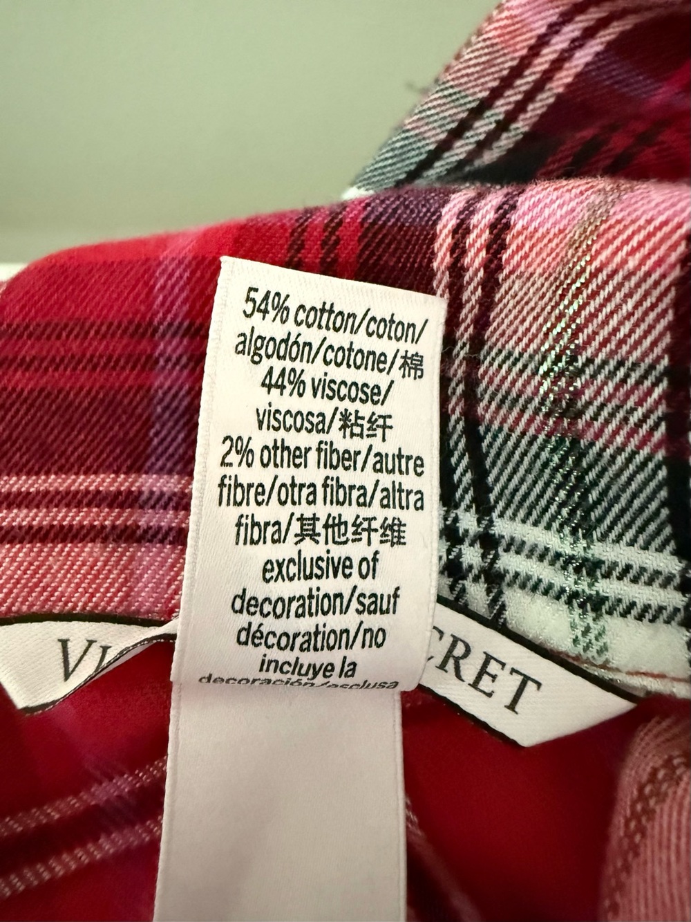 Victoria’s Secret Plaid Pajama Set XS Red Pink Button Up Pants - Picture 6 of 10